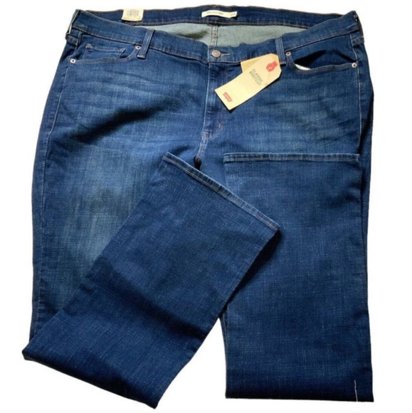 🆕Levi's 415 Women's Jeans Plus Size 24W Long Classic Bootcut Dark Wash Denim - Picture 3 of 15